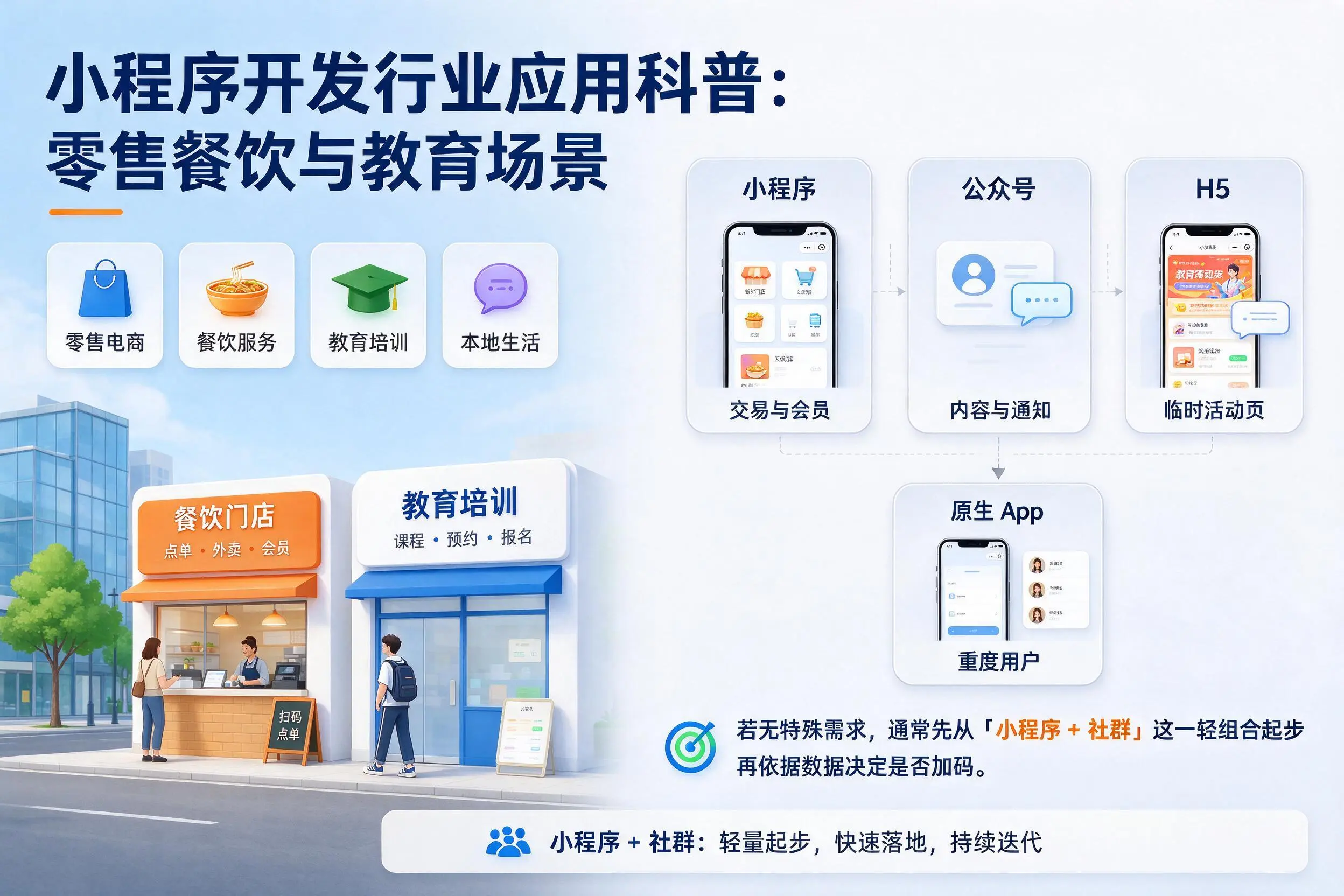 达州小程序开发行业应用科普:零售餐饮与教育场景