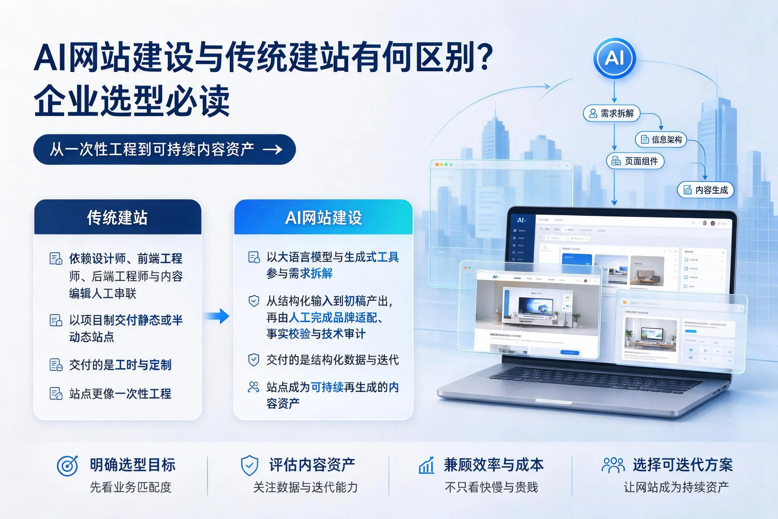 AI网站建设与传统建站有何区别？达州企业选型必读