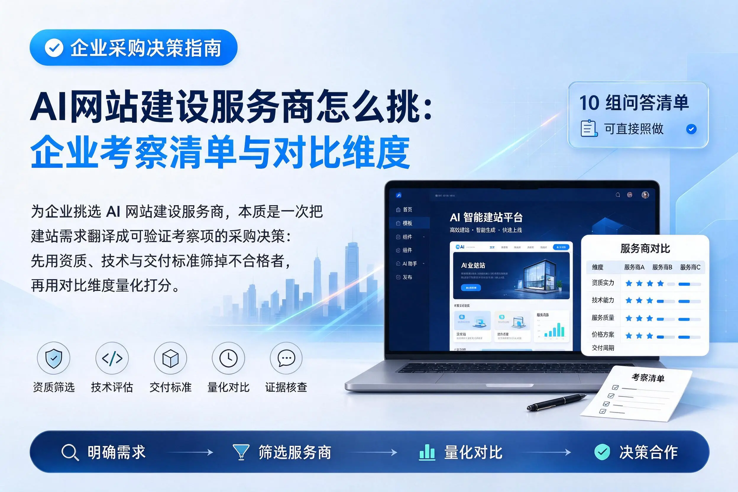 AI网站建设服务商怎么挑：达州企业考察清单与对比维度