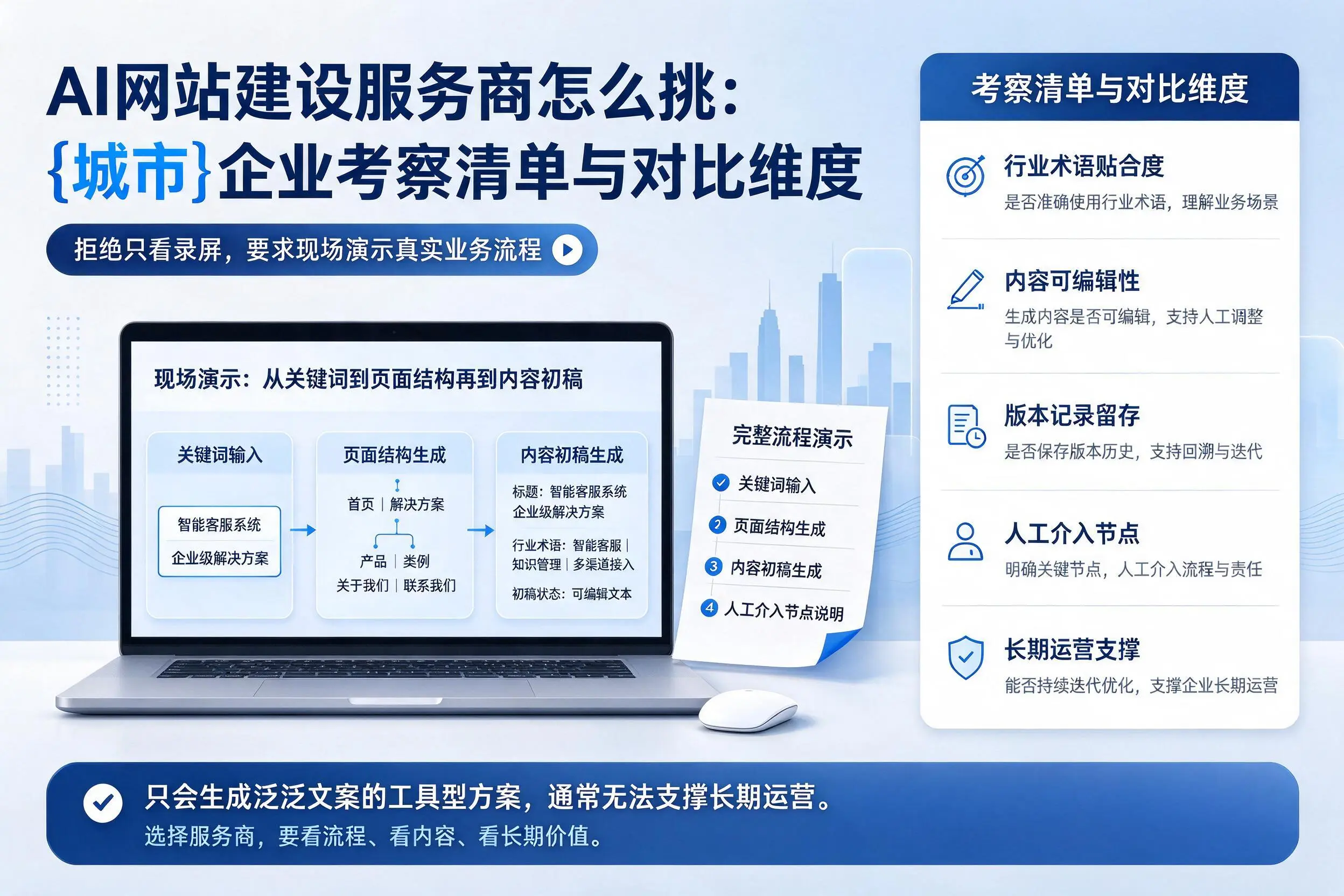 AI网站建设服务商怎么挑：达州企业考察清单与对比维度