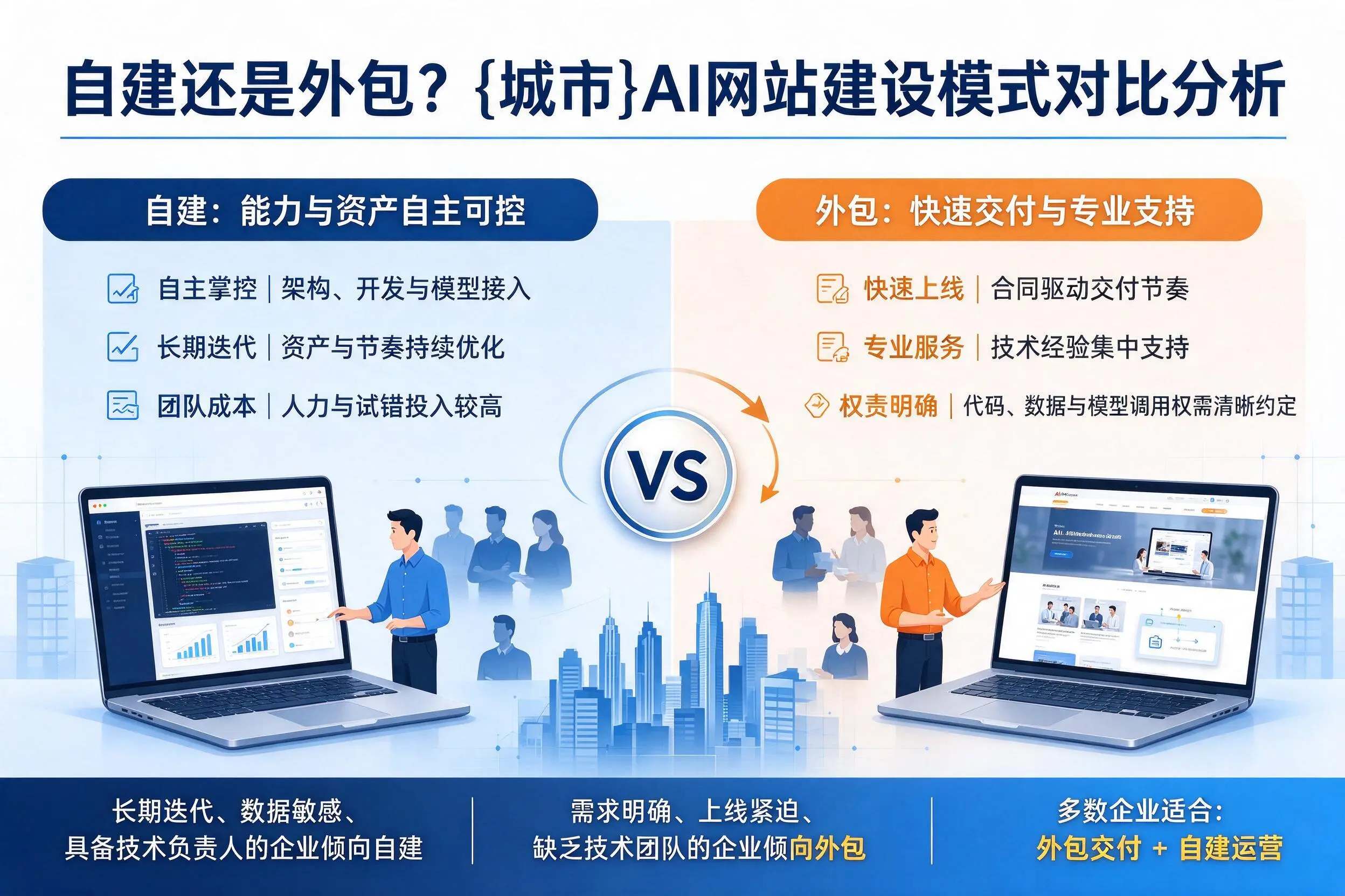 自建还是外包?达州AI网站建设模式对比分析
