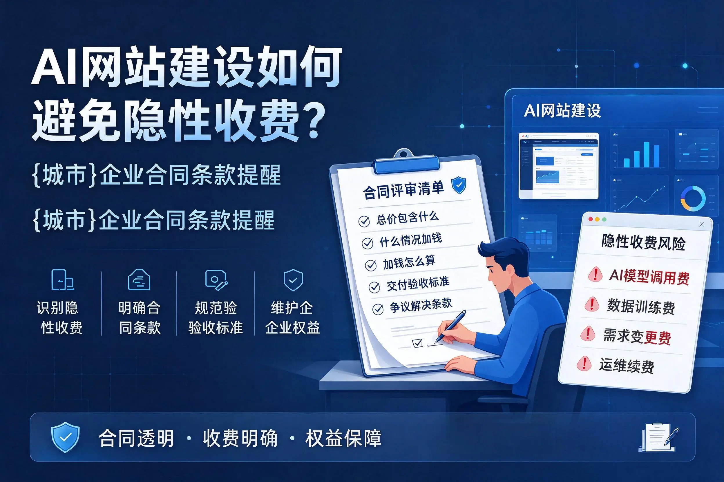 AI网站建设如何避免隐性收费？达州企业合同条款提醒